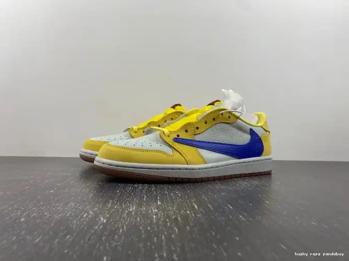 Cheap Husky Low Travis x 1 Air Jordan OG Canary DZ4137-700 Scott 0513
